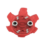Front side angle of red Pivix Golf Spikes