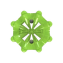 Front angle of slime green Pulsar Golf Spikes