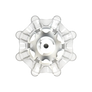 Back angle of white Pulsar Golf Spikes
