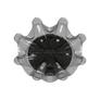 Front side angle of the dark gray and black Pulsar Golf Spikes
