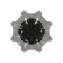 Front angle of the dark gray and black Pulsar Golf Spikes