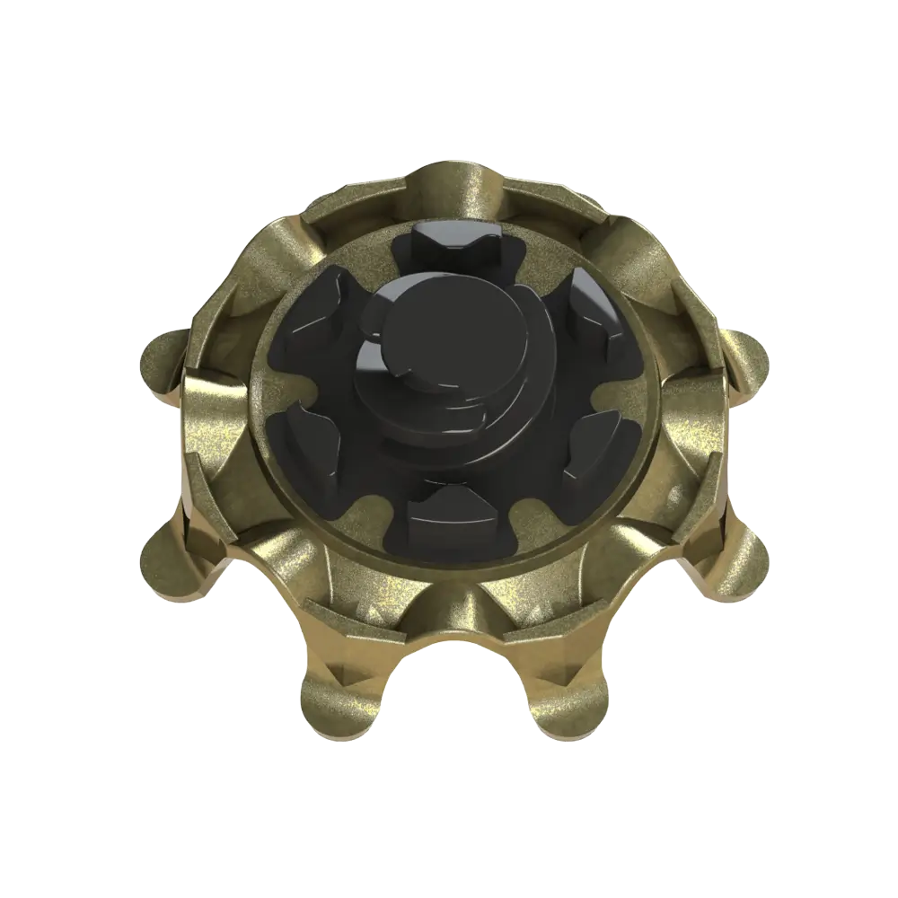 Back view of Pulsar Golf Spikes (Fast Twist®) | Gold/Black