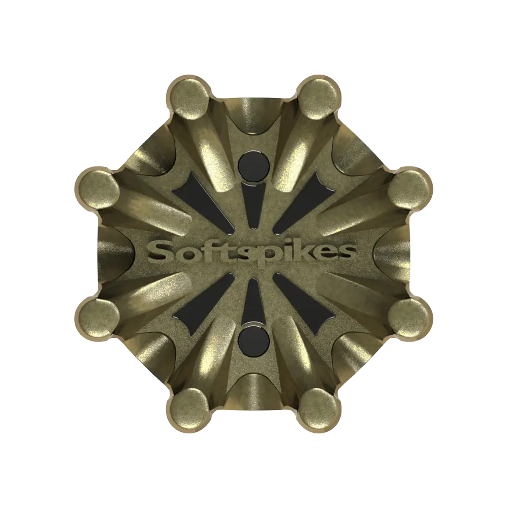 Front view of Pulsar Golf Spikes (Fast Twist®) | Gold/Black