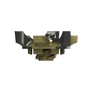 Shoe spike with black and gold colors on a white background