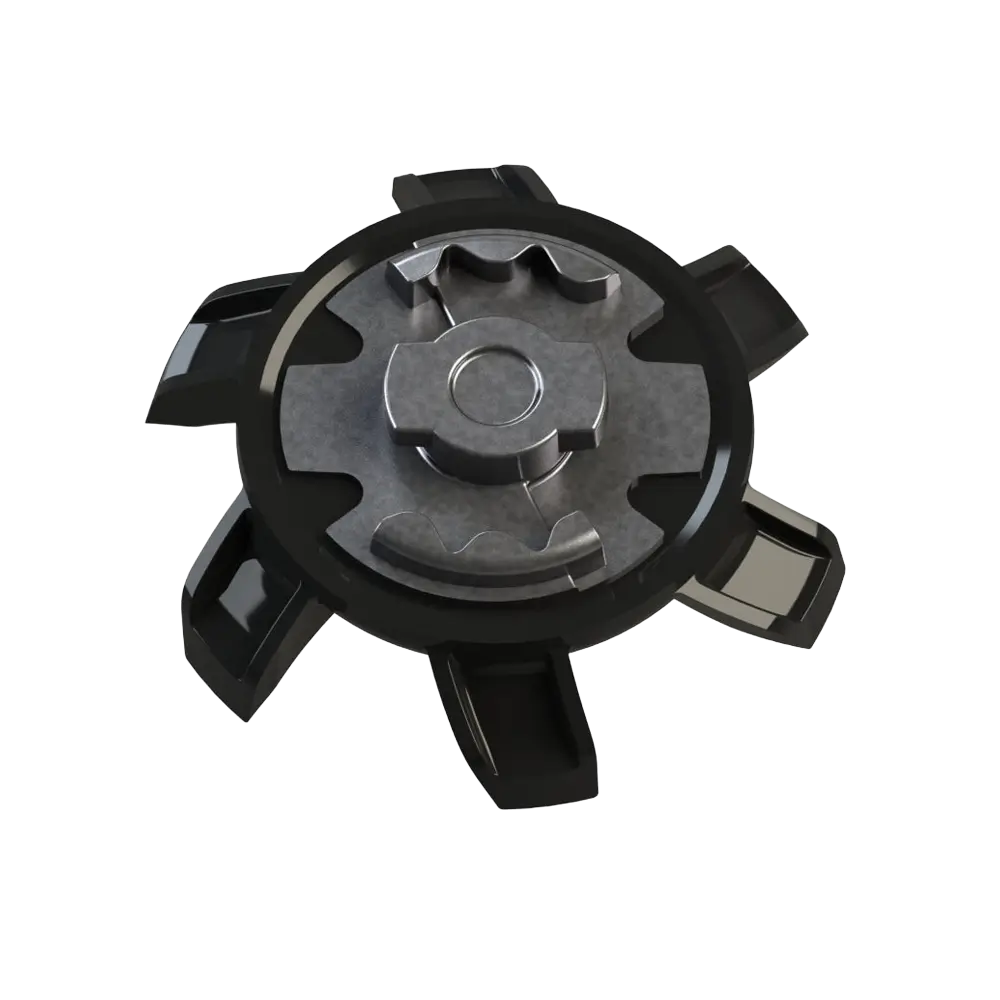 Back view of black Stealth spikes.