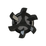 Front view of black Stealth spikes.