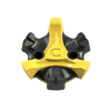 Front side angle of the yellow and black Scorpion Stinger Golf Spikes