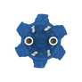 Front angle of blue Pivix Golf Spikes