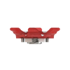 Side angle of red Pivix Golf Spikes