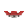 Side angle of red Pivix Golf Spikes
