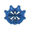 Front side angle of blue Pulsar Golf Spikes
