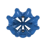 Front side angle of blue Pulsar Golf Spikes
