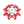 Top view of red Pulsar golf spike on a white background