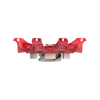 Side view of red Pulsar golf spike on a white background