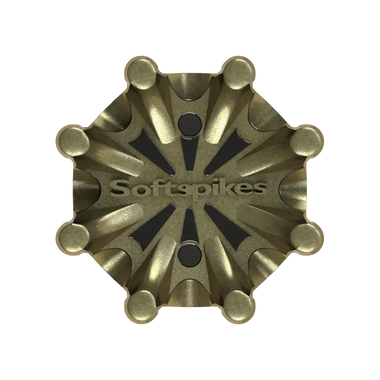 Front view of Pulsar Golf Spikes (Fast Twist®) | Gold/Black