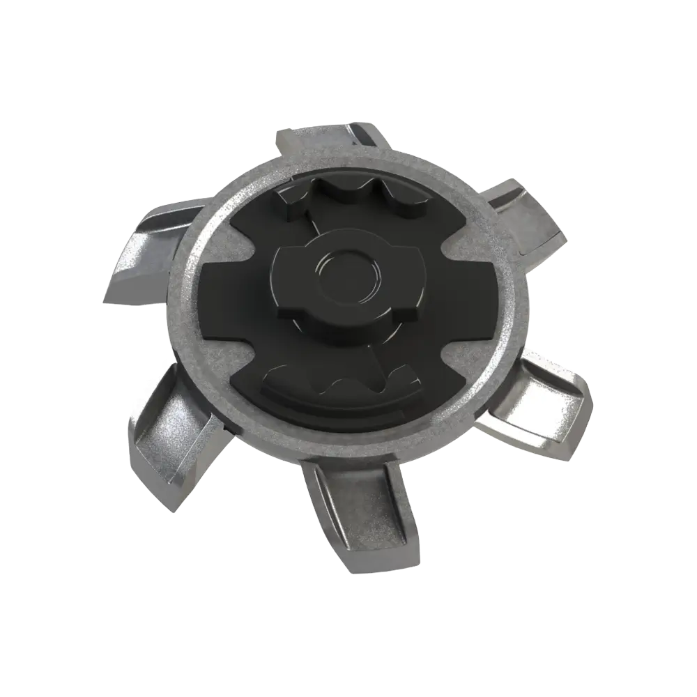 Bottom view of silver Stealth spikes. 
