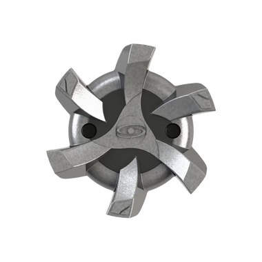 Front view of silver Stealth spikes. 