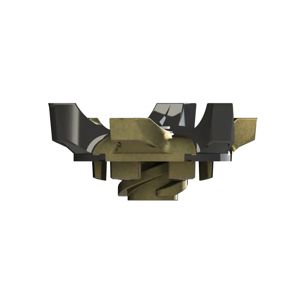 Shoe spike with black and gold colors on a white background
