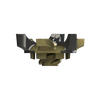 Shoe spike with black and gold colors on a white background