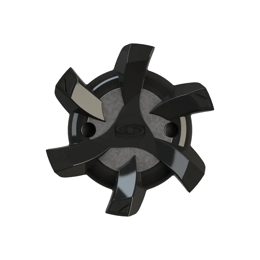 Front view of black Stealth spikes. 