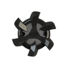 Front view of black Stealth spikes. 