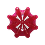 Front view of the Pulsar Golf Spikes berry/white.