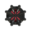 Front angle of black and red Pulsar Golf Spikes