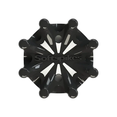 Front angle of black Pulsar Golf Spikes