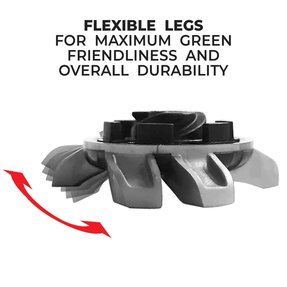 Silver Tornado Spike showing its flexible legs for maximum green friendliness and durability. 